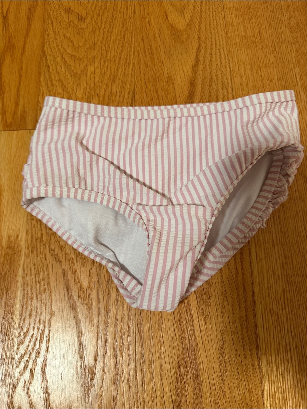 Ruffle Butts Pink and White Striped Diaper Cover